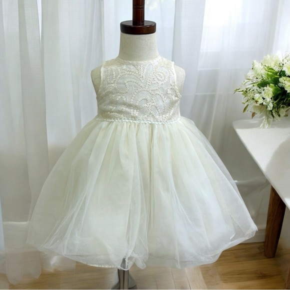 Marmellata Baby Girl’s Ivory Sequin and Tulle Dress - Picture 10 of 16